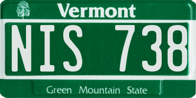 VT license plate NIS738