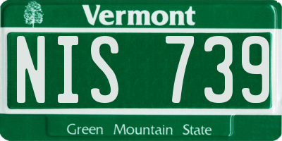 VT license plate NIS739