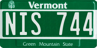 VT license plate NIS744