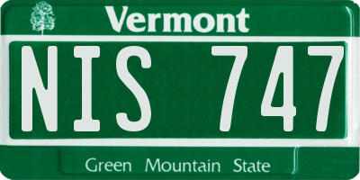 VT license plate NIS747