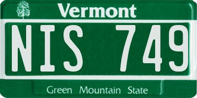 VT license plate NIS749
