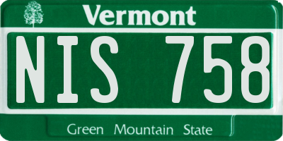 VT license plate NIS758
