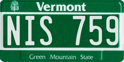 VT license plate NIS759