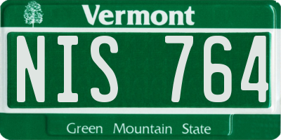 VT license plate NIS764