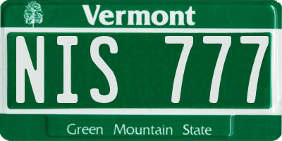 VT license plate NIS777