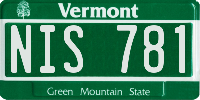 VT license plate NIS781