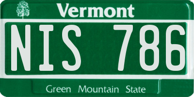 VT license plate NIS786