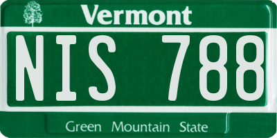 VT license plate NIS788