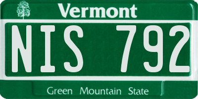VT license plate NIS792