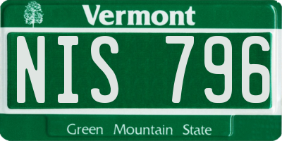 VT license plate NIS796
