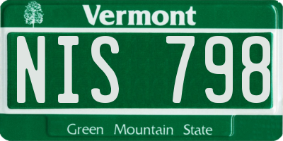VT license plate NIS798