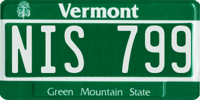 VT license plate NIS799