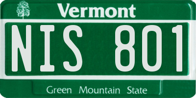 VT license plate NIS801