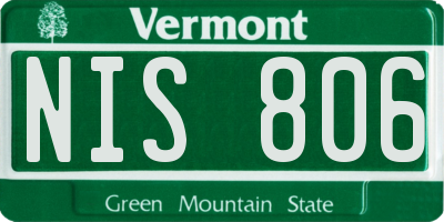 VT license plate NIS806