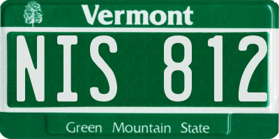 VT license plate NIS812