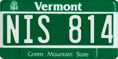 VT license plate NIS814