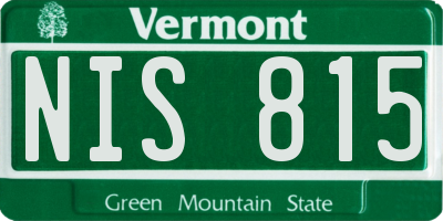VT license plate NIS815
