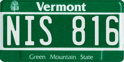 VT license plate NIS816
