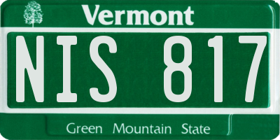 VT license plate NIS817