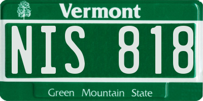 VT license plate NIS818