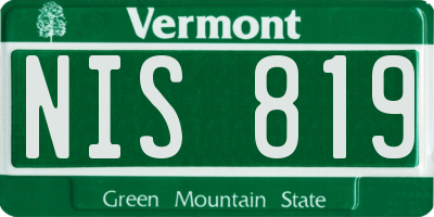 VT license plate NIS819