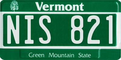 VT license plate NIS821