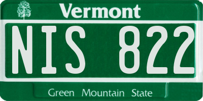 VT license plate NIS822