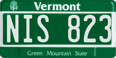 VT license plate NIS823