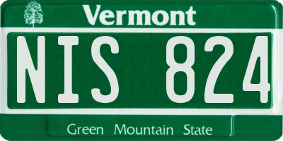 VT license plate NIS824