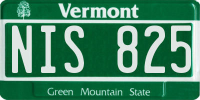 VT license plate NIS825
