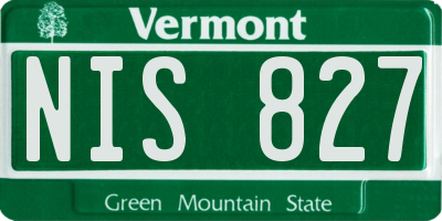 VT license plate NIS827