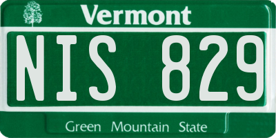 VT license plate NIS829