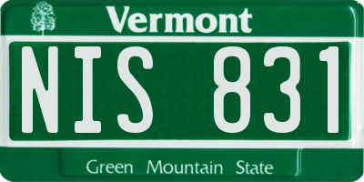 VT license plate NIS831