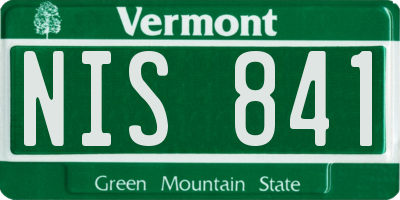 VT license plate NIS841