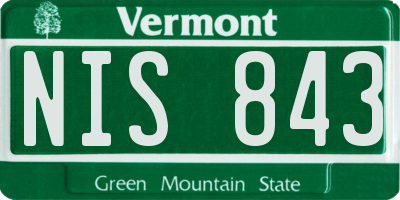 VT license plate NIS843