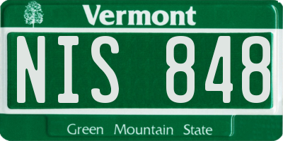 VT license plate NIS848