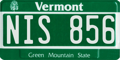 VT license plate NIS856