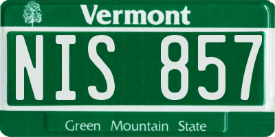 VT license plate NIS857