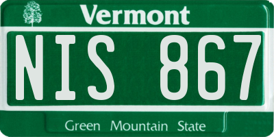 VT license plate NIS867