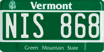 VT license plate NIS868