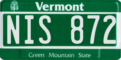 VT license plate NIS872