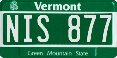 VT license plate NIS877
