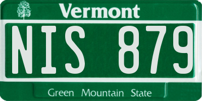 VT license plate NIS879