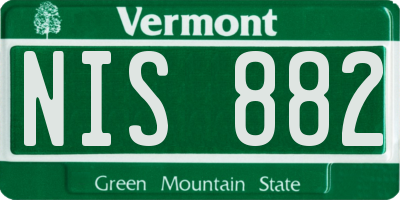 VT license plate NIS882