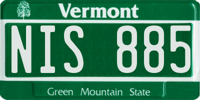 VT license plate NIS885