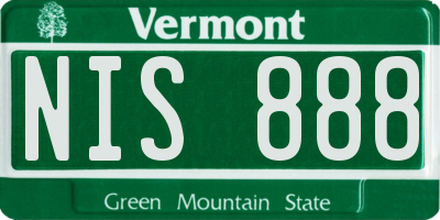 VT license plate NIS888