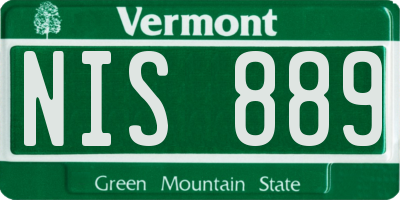 VT license plate NIS889