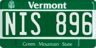VT license plate NIS896
