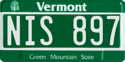 VT license plate NIS897