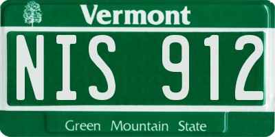 VT license plate NIS912
